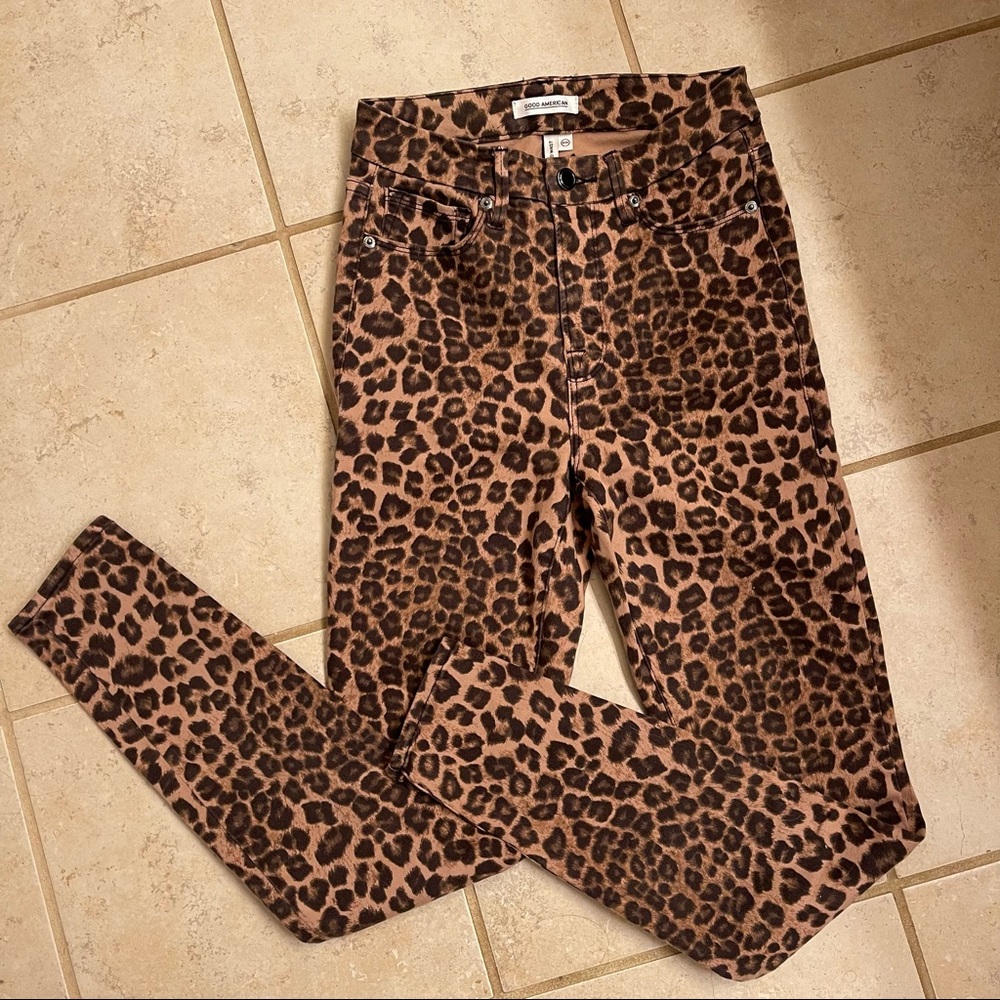 Good American Cheetah Denim Jean